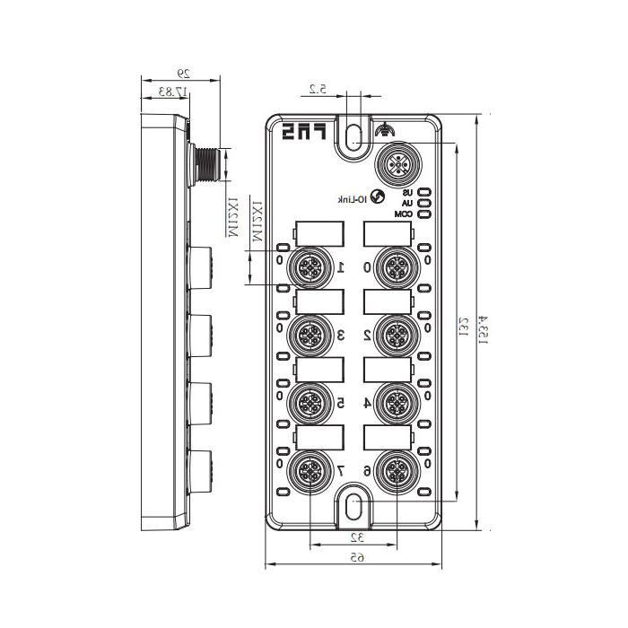 M12接口、IO-Link Hub、8AI，PT100 热电偶模拟量模块、00BT31